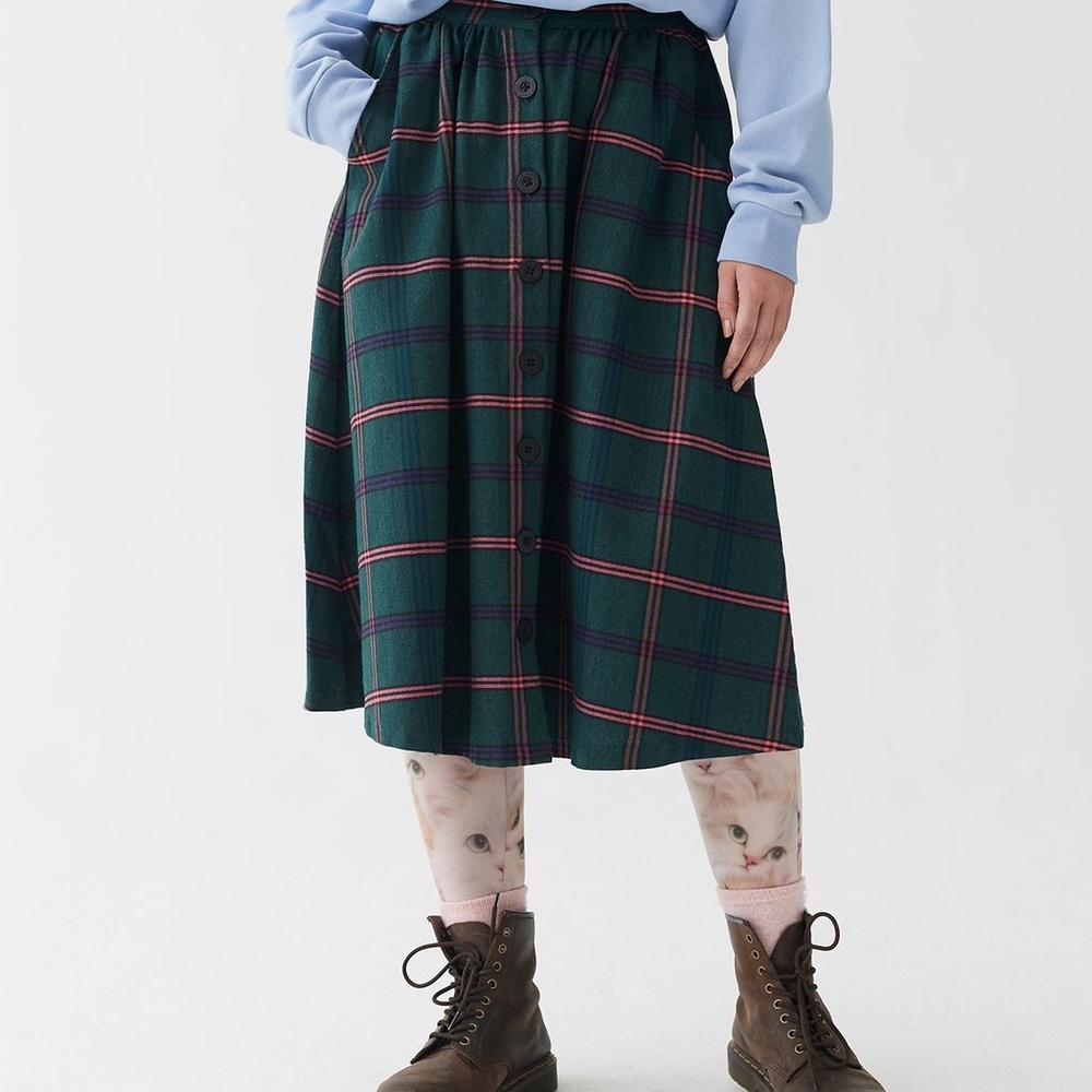 Lazy Oaf Plaid Green Skirt